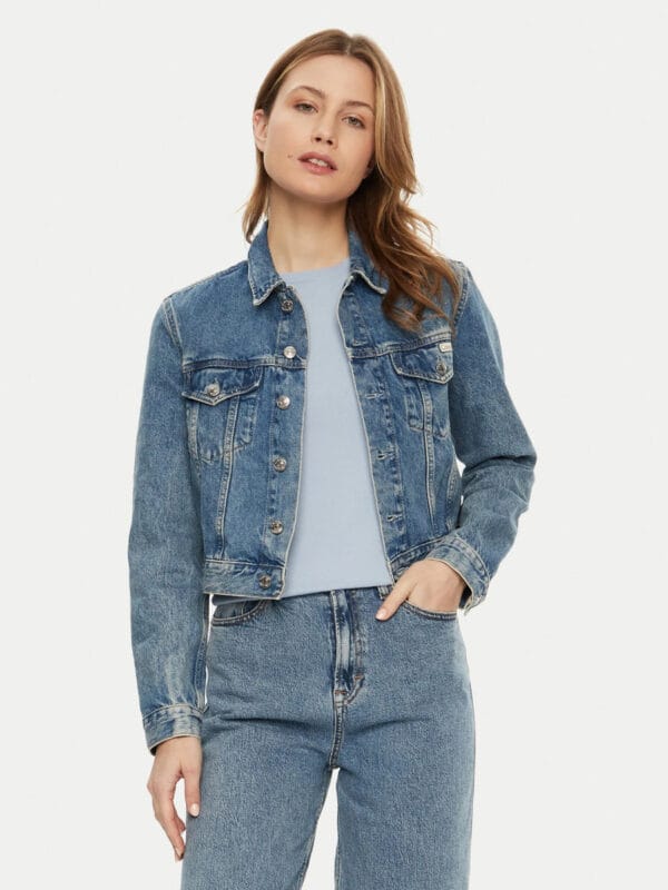 Calvin Klein dámská modrá džínová bunda J20J224542 XL