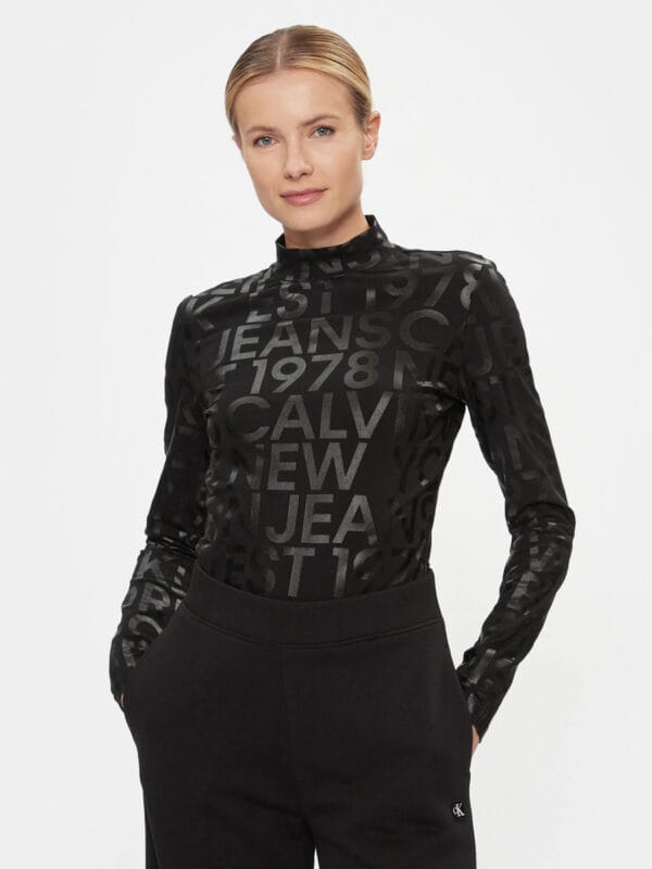Calvin Klein dámské černé tričko s dlouhým rukávem J20J222988 XS