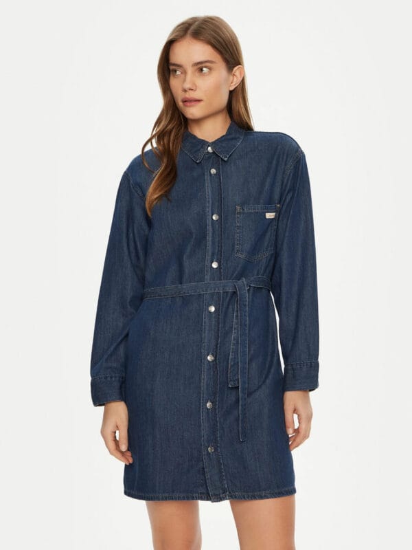 Calvin Klein dámské modré košilové šaty J20J225008 L