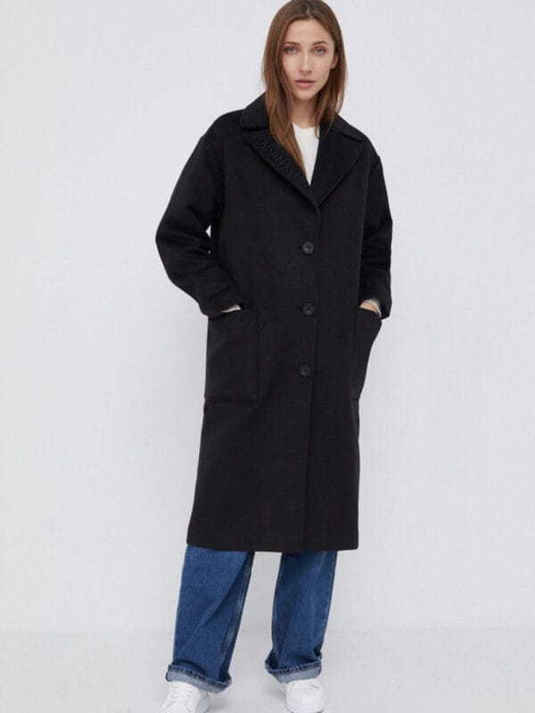 Calvin Klein dámský černý kabát J20J216874 XL