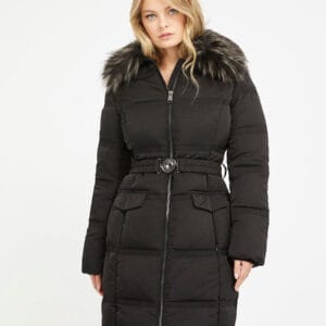 Guess dámská černá dlouhá bunda W3BL28WFQW2 XL