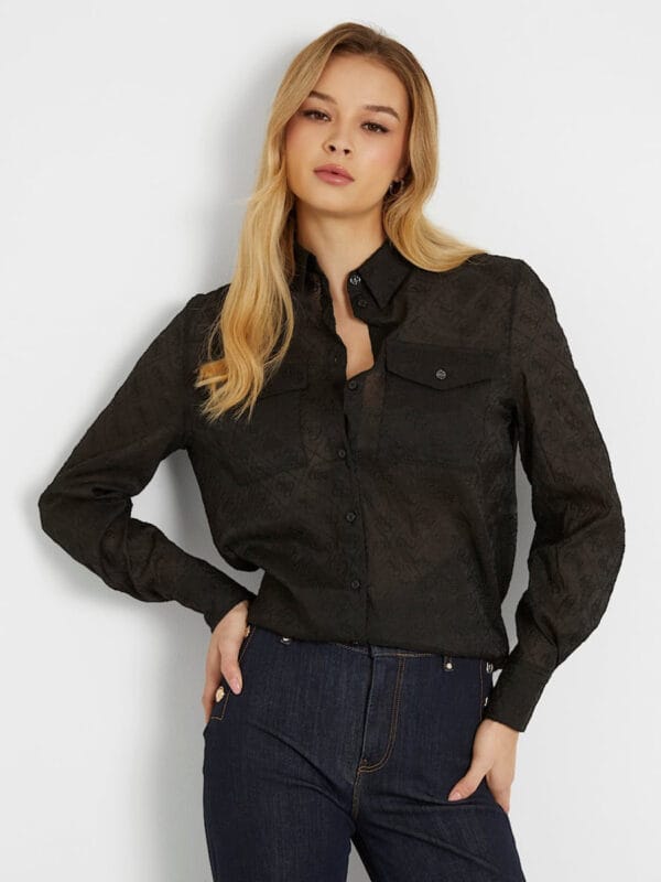 Guess dámská černá košile W4RH65WFX40 S