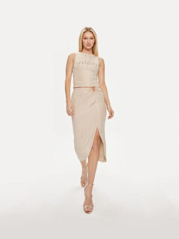 Guess dámská zlatá sukně W4GD73KBYZ0 M
