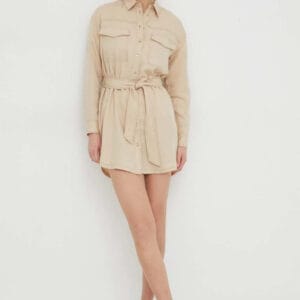 Pepe Jeans dámská béžové šaty BEATE PL953443844 XS