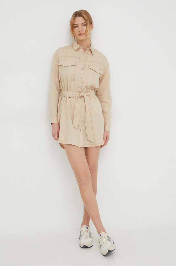 Pepe Jeans dámská béžové šaty BEATE PL953443844 XS