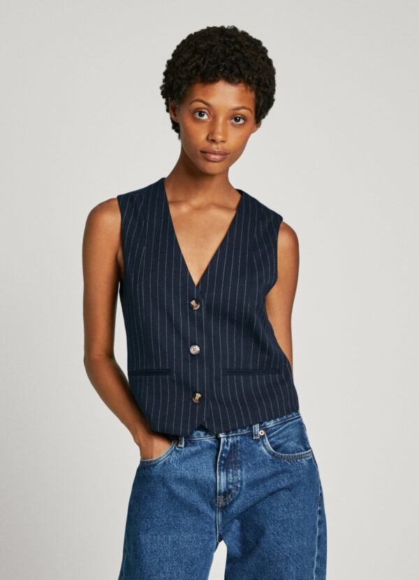 Pepe Jeans dámská modrá vesta DIANA PL402456594 XS