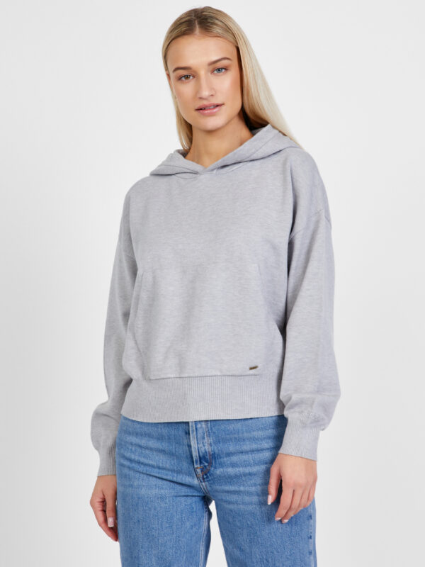 Pepe Jeans dámská šedá úpletová mikina s kapucí PL701754933 L
