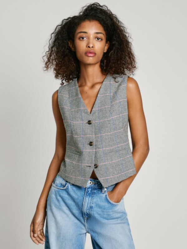 Pepe Jeans dámská šedá vesta FLORINA PL402520808 XS
