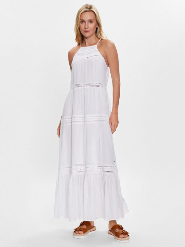 Pepe Jeans dámské bílé maxi šaty PL953276800 XS