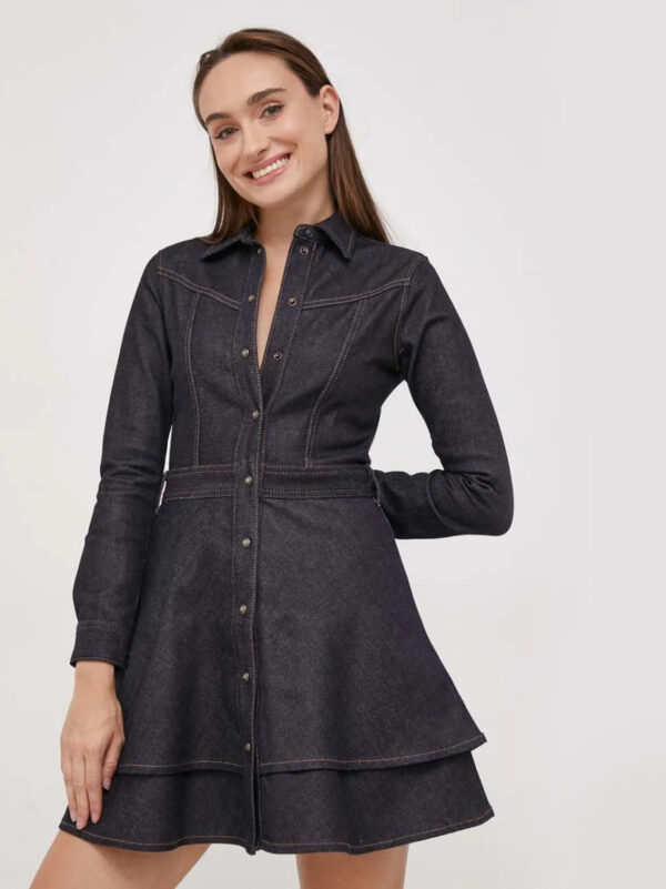 Pepe Jeans dámské modré džínové šaty PL953375000 S
