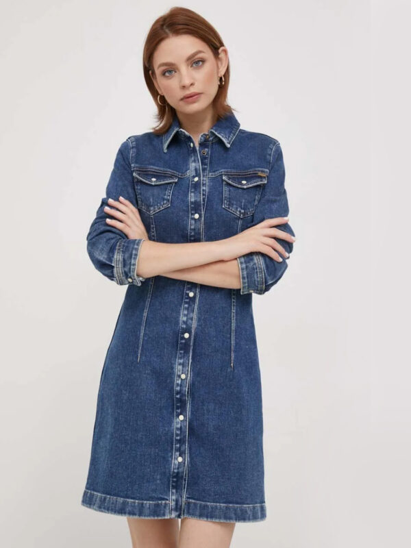 Pepe Jeans dámské modré džínové šaty PL953376000 S