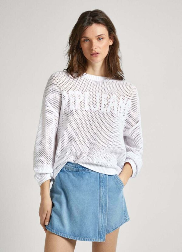 Pepe Jeans dámský bílý svetr GISELE PL702131808 S