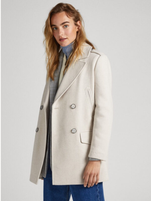 Pepe Jeans dámský krémový kabát. PL402260800 XS