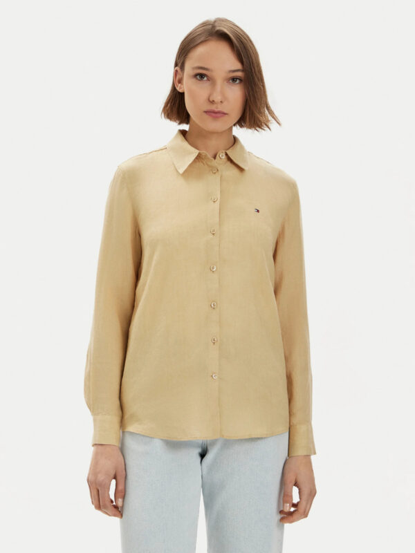 Tommy Hilfiger dámská béžová košile WW0WW42037 42