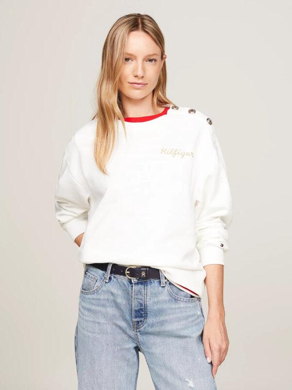 Tommy Hilfiger dámská bílá mikina WW0WW41235 XL