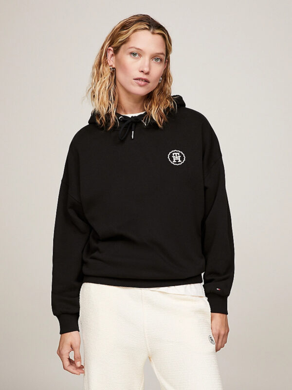 Tommy Hilfiger dámská černá mikina s kapucí WW0WW39798 L