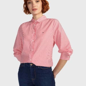 Tommy Hilfiger dámská červená košile Essential WW0WW41002 42