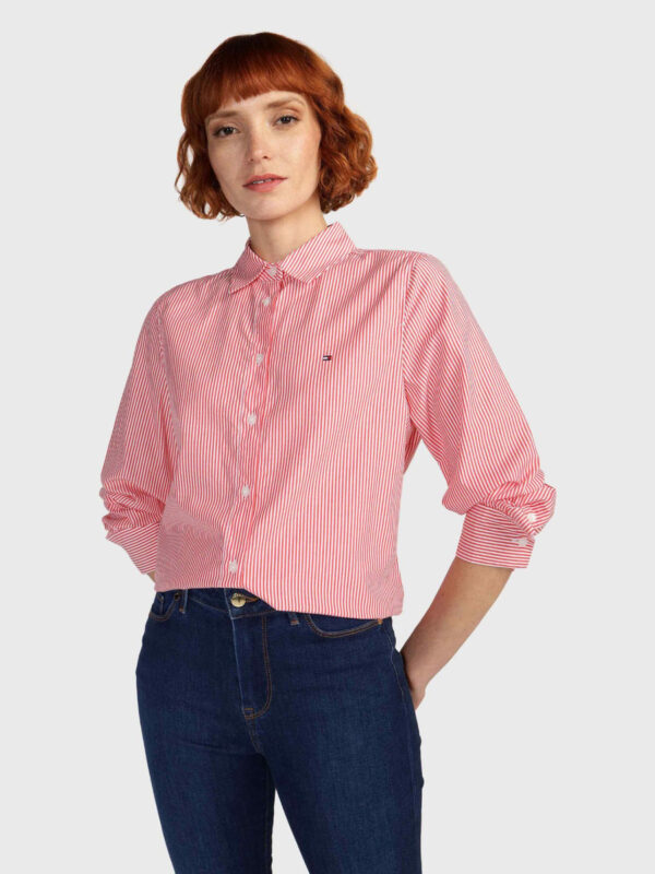 Tommy Hilfiger dámská červená košile Essential WW0WW41002 42