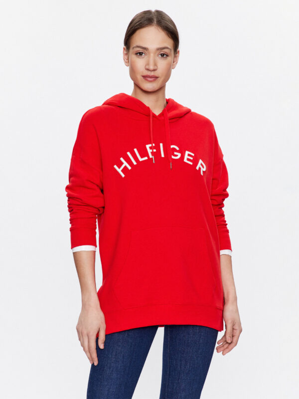 Tommy Hilfiger dámská červená mikina WW0WW37797 L