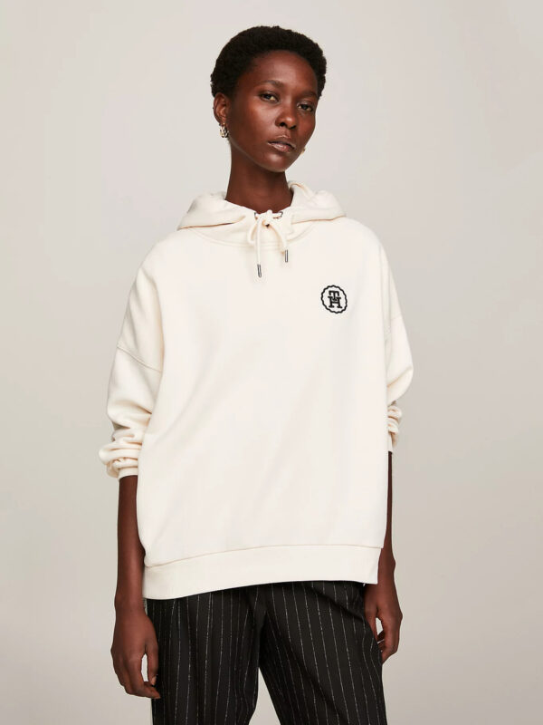 Tommy Hilfiger dámská krémová mikina s kapucí WW0WW39798 L