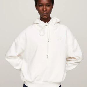 Tommy Hilfiger dámská krémová mikina s kapucí WW0WW39798 XL