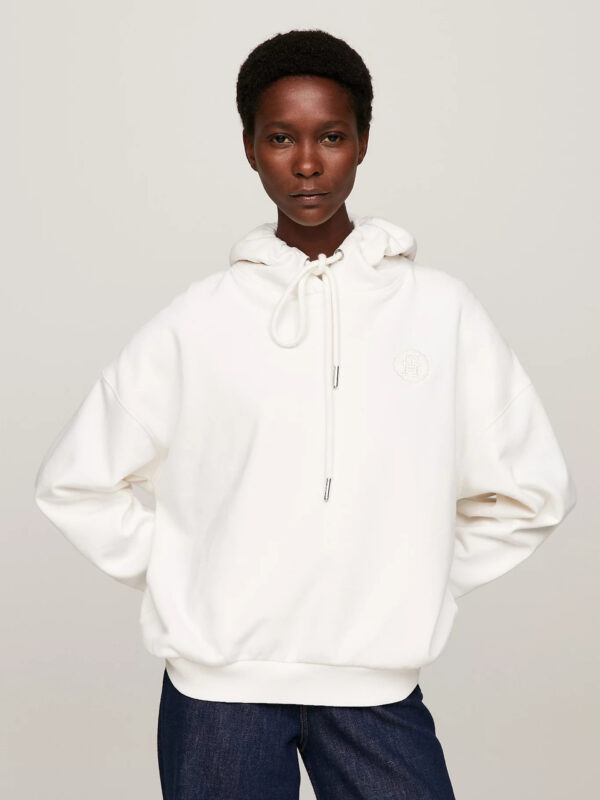 Tommy Hilfiger dámská krémová mikina s kapucí WW0WW39798 XL