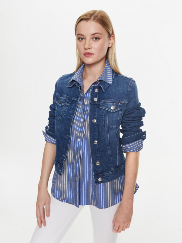 Tommy Hilfiger dámská modrá džínová bunda WW0WW38061 36