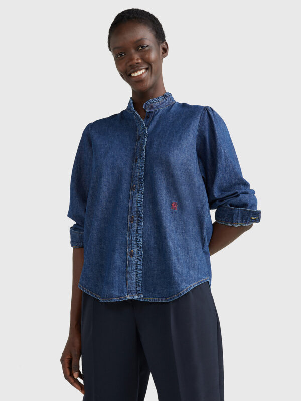 Tommy Hilfiger dámská modrá džínová košile WW0WW36372 40