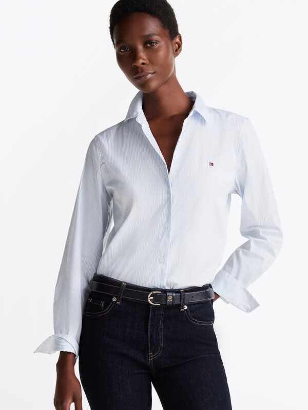 Tommy Hilfiger dámská modrá košile Poplin WW0WW44084 42