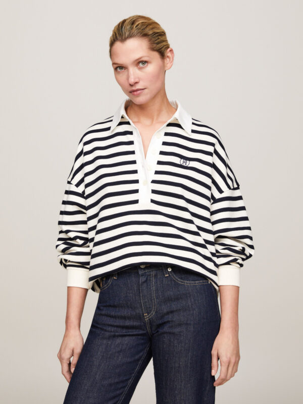 Tommy Hilfiger dámská pruhovaná mikina WW0WW41233 L