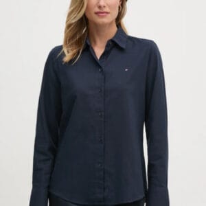 Tommy Hilfiger dámská tmavě modrá košile WW0WW42019 42