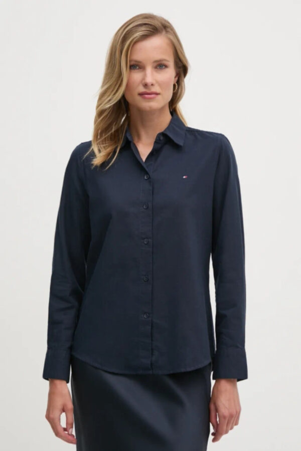 Tommy Hilfiger dámská tmavě modrá košile WW0WW42019 42
