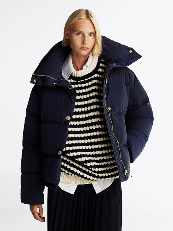 Tommy Hilfiger dámská tmavě modrá péřová bunda WW0WW43158 M-L