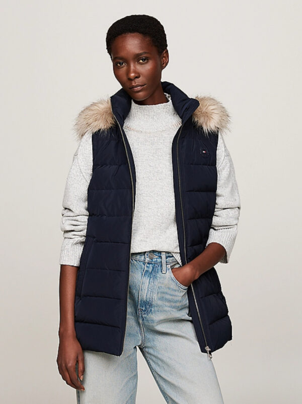 Tommy Hilfiger dámská tmavě modrá péřová vesta WW0WW43634 XL