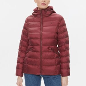 Tommy Hilfiger dámská vínová prošívaná bunda WW0WW39581 L