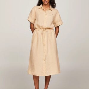 Tommy Hilfiger dámské béžové šaty WW0WW41911 42