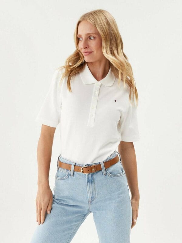 Tommy Hilfiger dámské bílé polo WW0WW37820 L