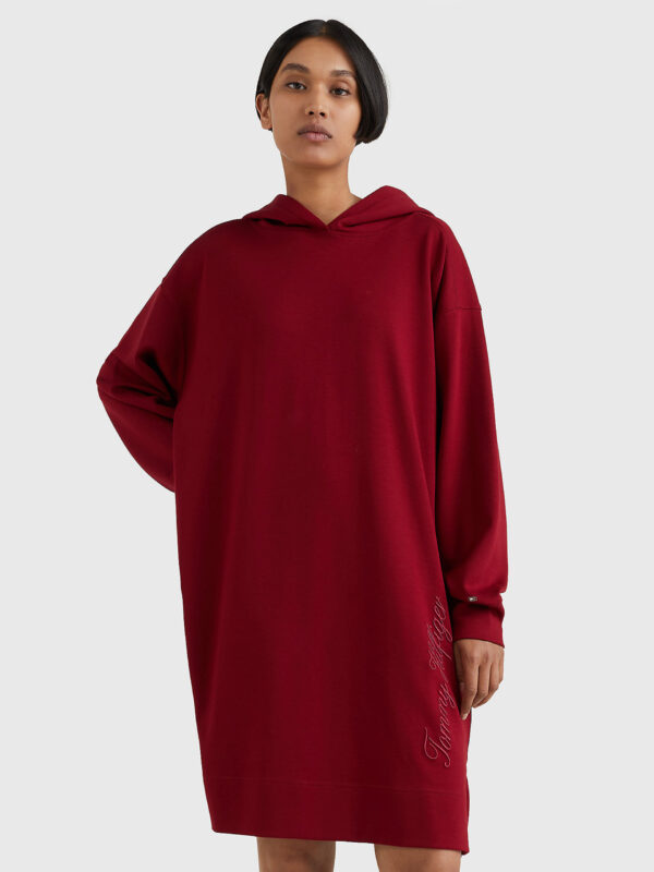 Tommy Hilfiger dámské bordo šaty s kapucí WW0WW36067 L