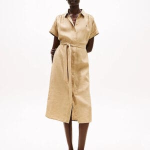 Tommy Hilfiger dámské košilové lněné šaty WW0WW44653 42