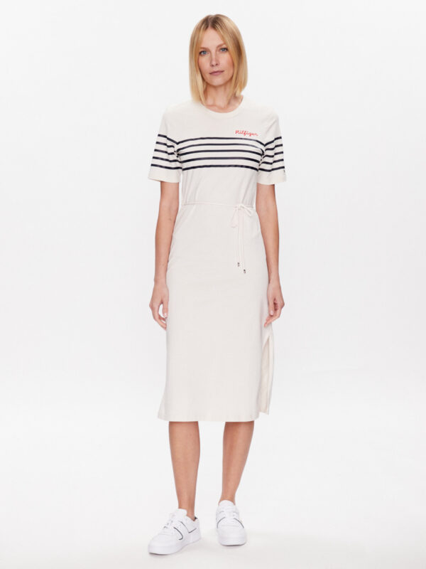 Tommy Hilfiger dámské krémové šaty WW0WW37850 XL