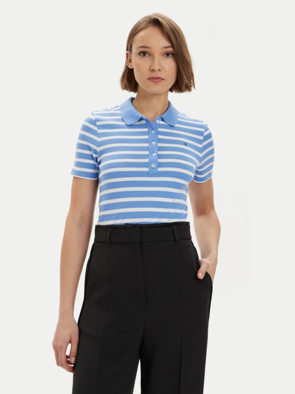 Tommy Hilfiger dámské pruhované polo WW0WW39530 L