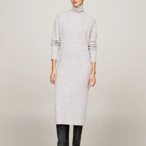 Tommy Hilfiger dámské šedé svetrové šaty WW0WW43080 L