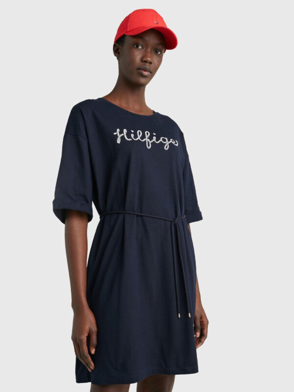 Tommy Hilfiger dámské tmavě modré šaty WW0WW38628 XS