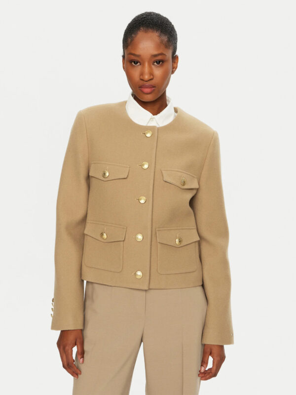 Tommy Hilfiger dámský béžový přechodný kabátek WW0WW43754 40