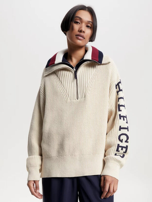 Tommy Hilfiger dámský béžový svetr WW0WW39013 L