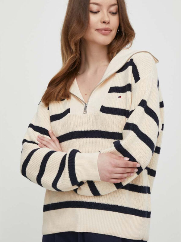 Tommy Hilfiger dámský béžový svetr WW0WW42420 L