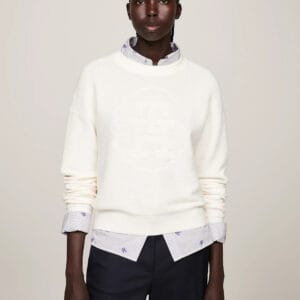 Tommy Hilfiger dámský bílý svetr WW0WW39891 XL