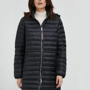 Tommy Hilfiger dámský černý prošívaný kabát WW0WW37307 L