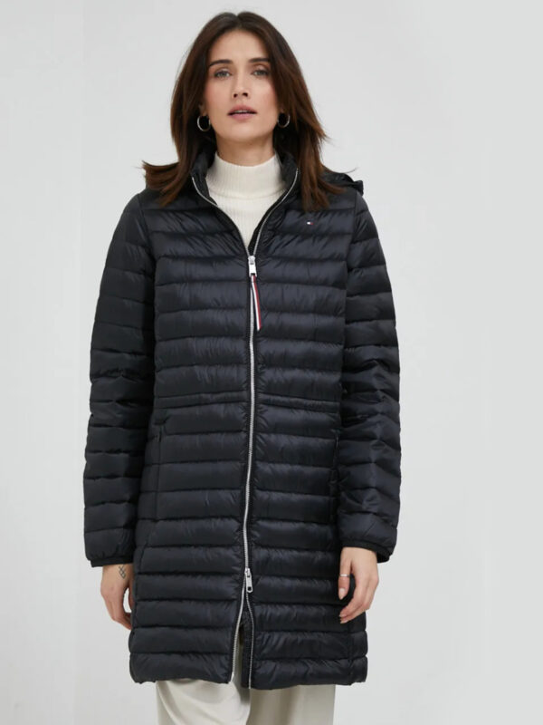 Tommy Hilfiger dámský černý prošívaný kabát WW0WW37307 L