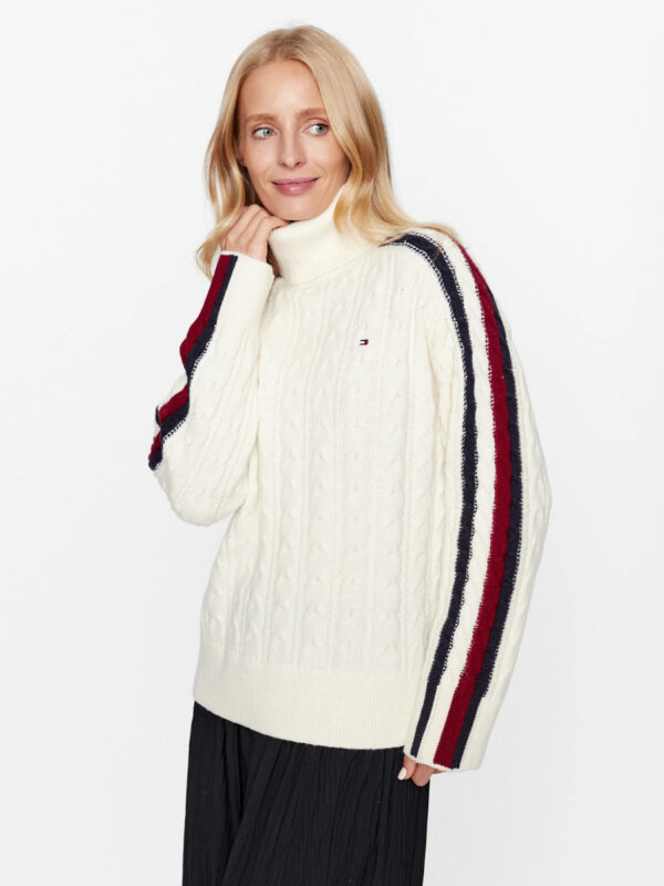 Tommy Hilfiger dámský krémový svetr WW0WW40831 L